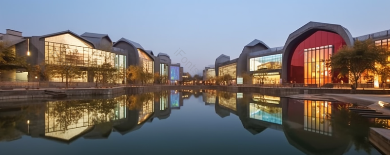 中国浙江省杭州梦想小镇夜景全景图,高清,摄影图,摄影图片,图片大全,摄影图免费下载